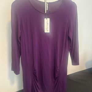 Mother Bee Maternity Purple Tunic Top